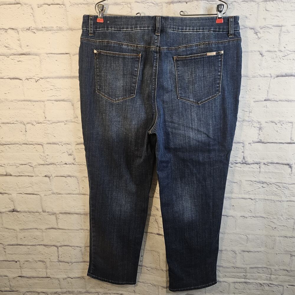 Chico's Jeans Womens Size 16 Blue So Slimming Girlfriend Slim Leg Crop - Picture 4 of 7